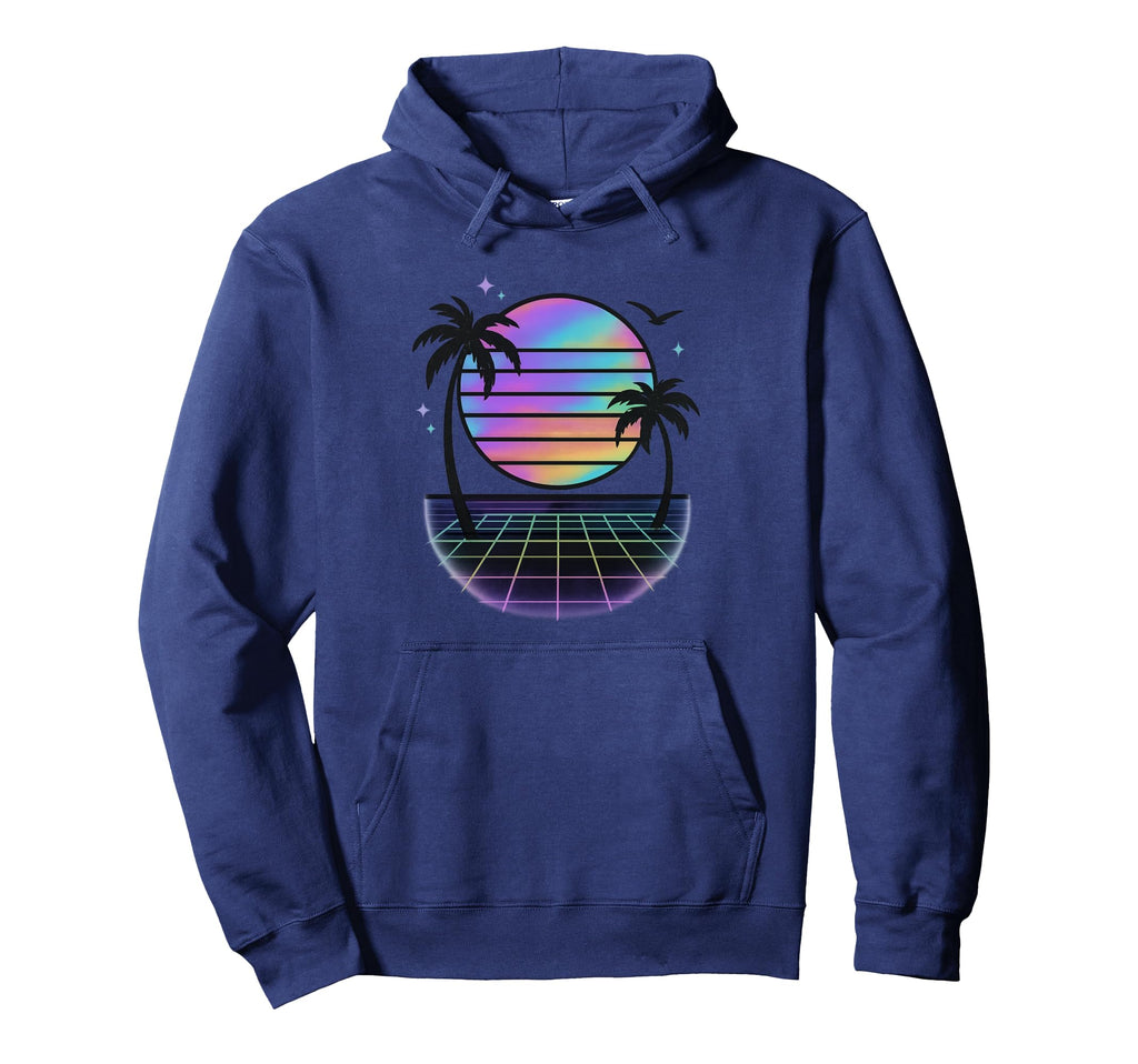 Sunset Vaporwave Aesthetic Palm Trees Hoodie - Streetwear Style Unisex - T-Shirt, Sweatshirt, Hoodie
