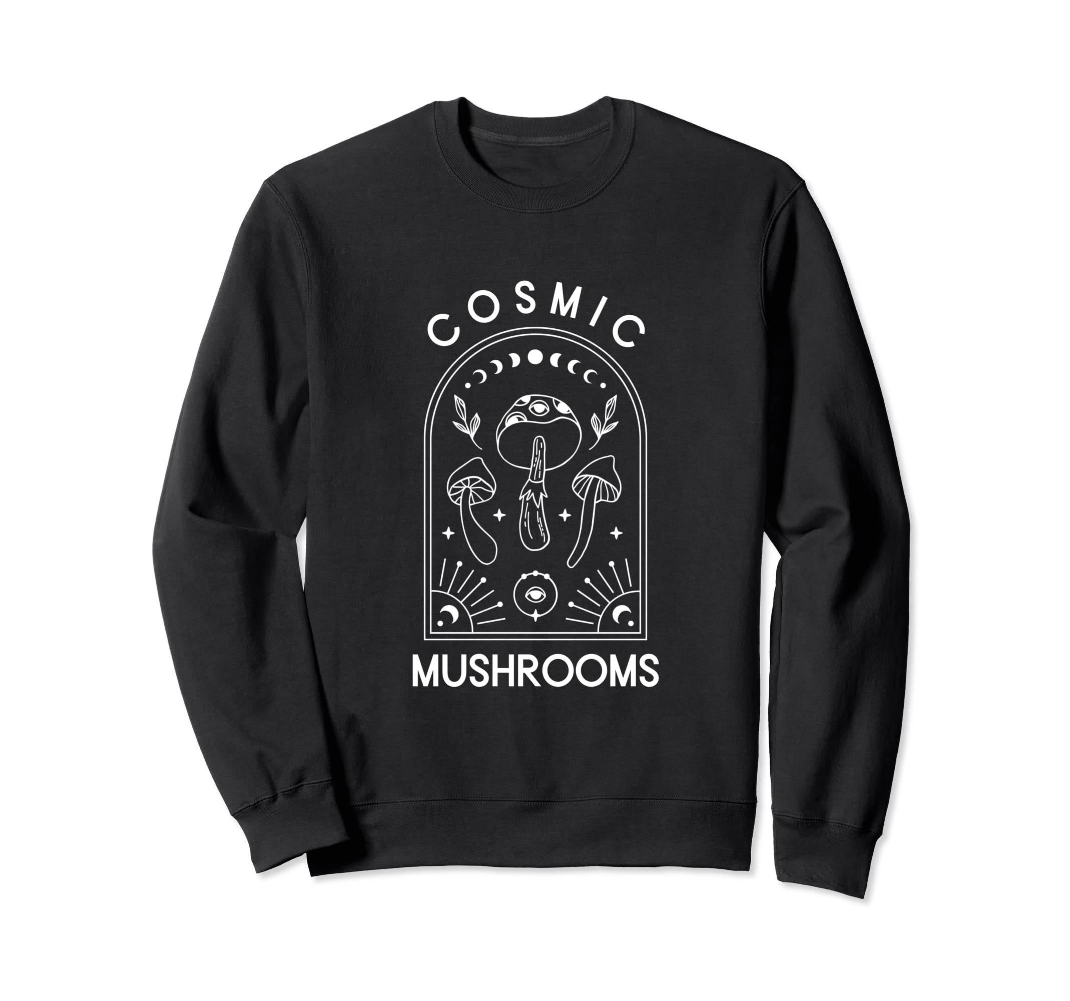 Cosmic Mushrooms Moon Celestial Boho Sweatshirt - Graphic Print Men Women - T-Shirt, Sweatshirt, Hoodie