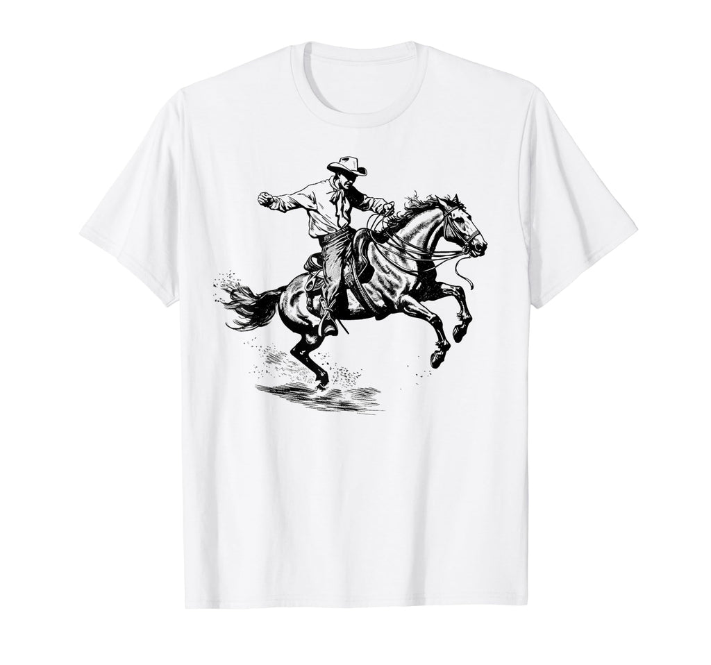 Cowboy Rodeo Horse Riding Usa Cowboy T-Shirt - Minimalist Print for Adults - T-Shirt, Sweatshirt, Hoodie