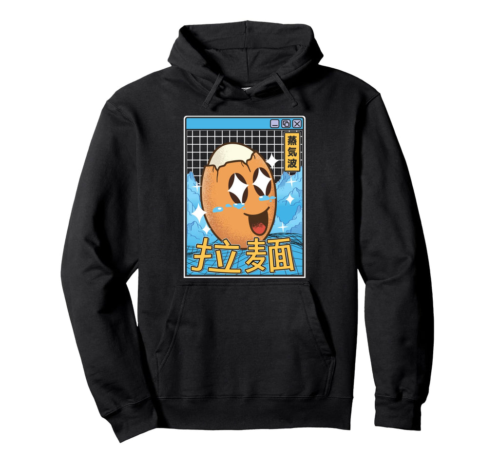 Egg Kawaii Grid Vaporwave Aesthetic Anime Hoodie - Novelty Apparel Unisex - T-Shirt, Sweatshirt, Hoodie