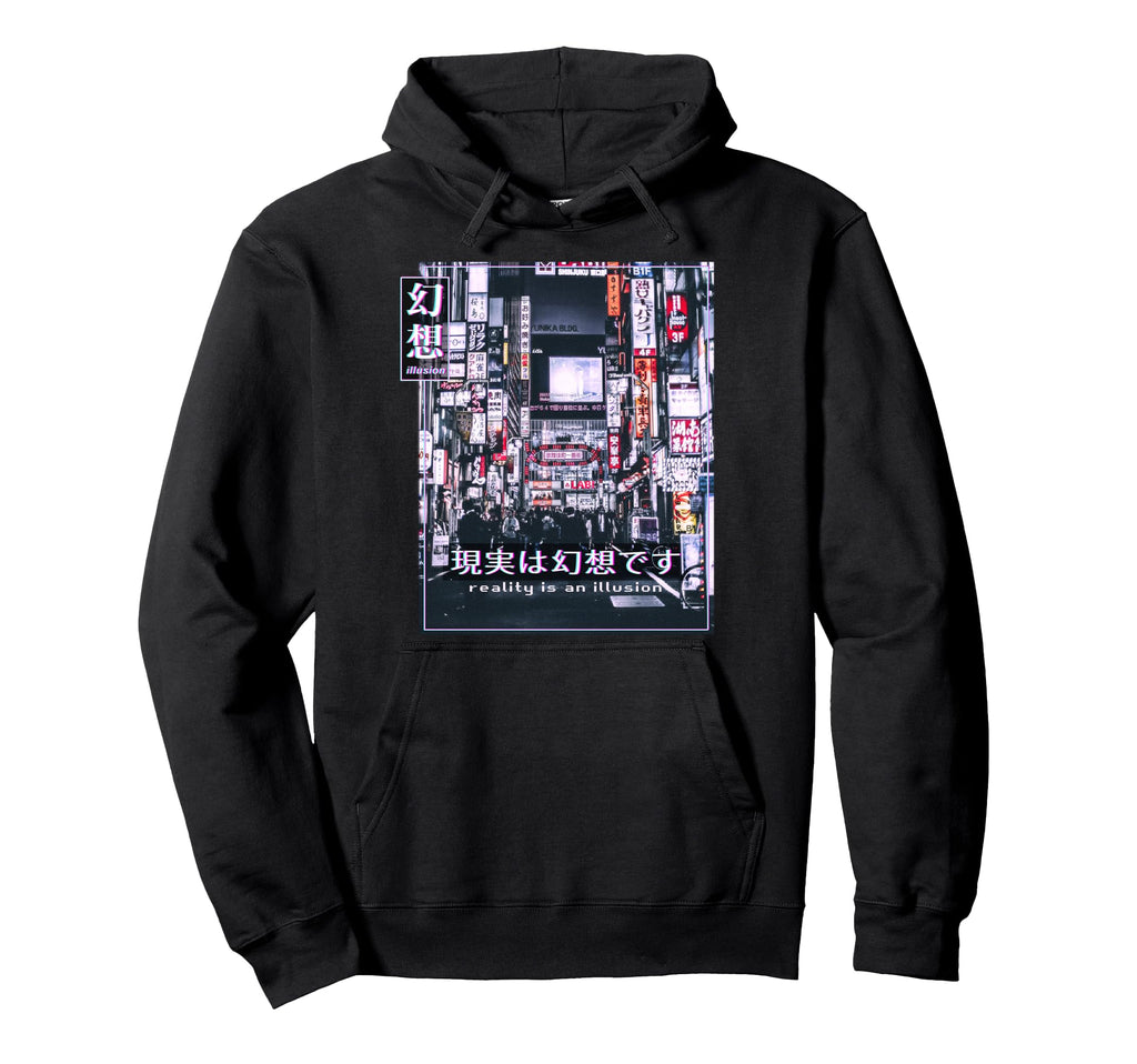 Reality Illusion Vaporwave 90S Hoodie - Unique Graphic for Adults - T-Shirt, Sweatshirt, Hoodie