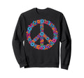 Peace Sign Groovy Flower 60S 70S Sweatshirt - Minimalist Print Men Women - T-Shirt, Sweatshirt, Hoodie