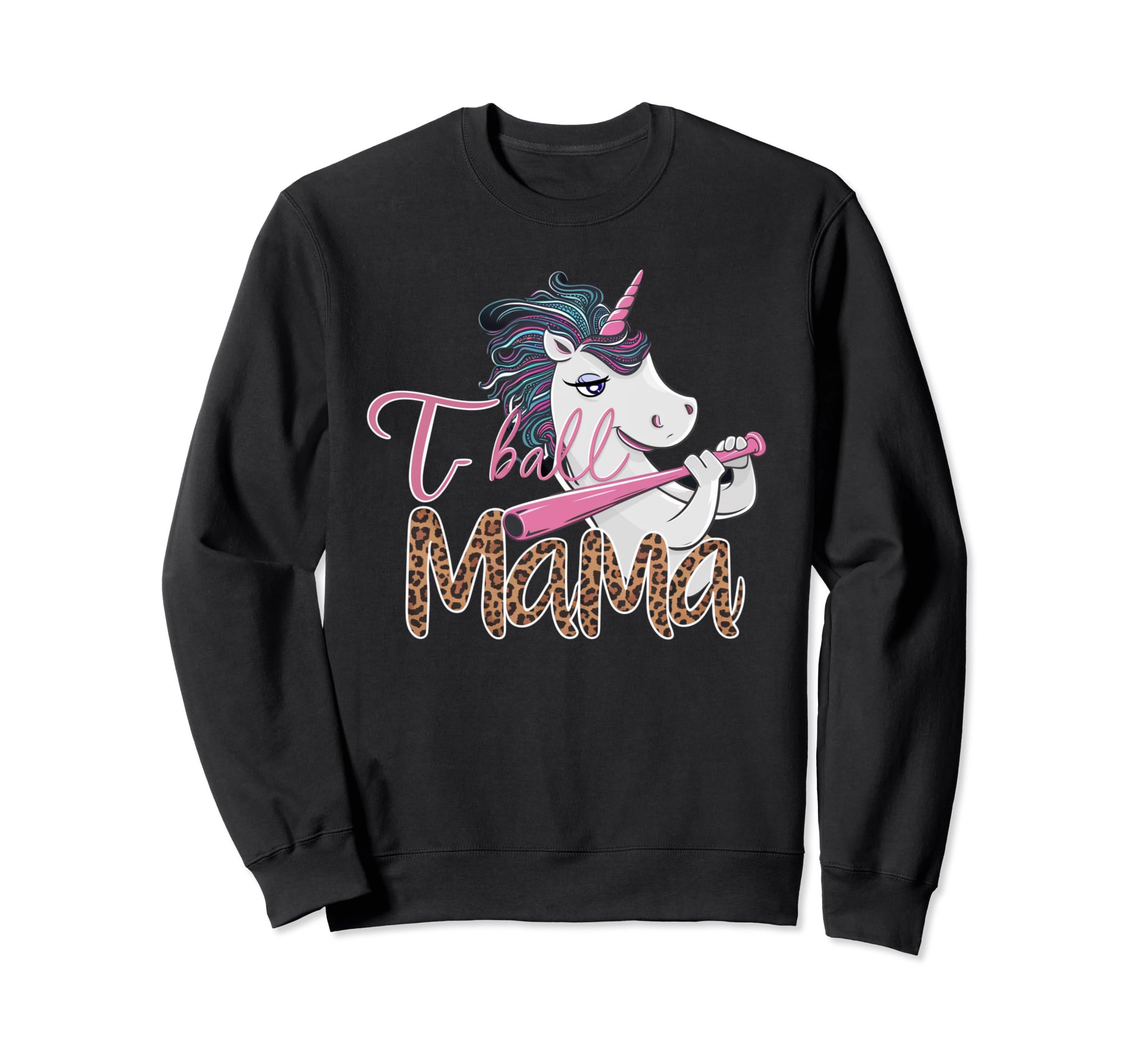 Teeball Mom Leopard T Ball Mom Sweatshirt - Custom Art Print Unisex - T-Shirt, Sweatshirt, Hoodie
