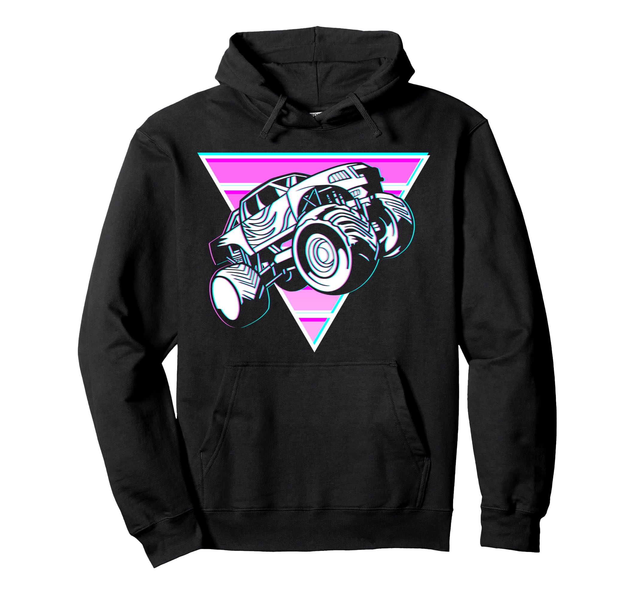 Vaporwave Aesthetic Monster Truck Offroad Hoodie - Trendy Graphic Men Women - T-Shirt, Sweatshirt, Hoodie