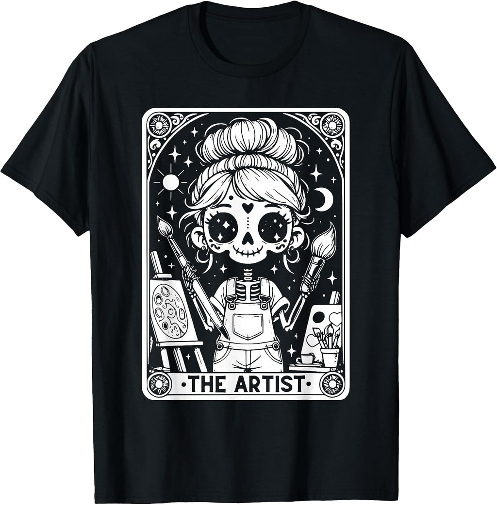 Artist Tarot Card Skeleton Painter Painting Lover - Adult & Kids T-Shirts, Sweatshirts & Hoodies apparel design preview 1