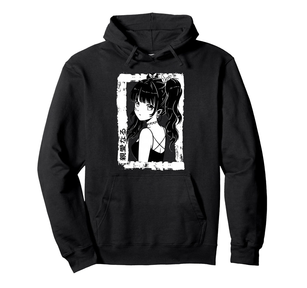 Anime Goth Otaku Japanese Aesthetic Hoodie - Aesthetic Graphic for Adults - T-Shirt, Sweatshirt, Hoodie