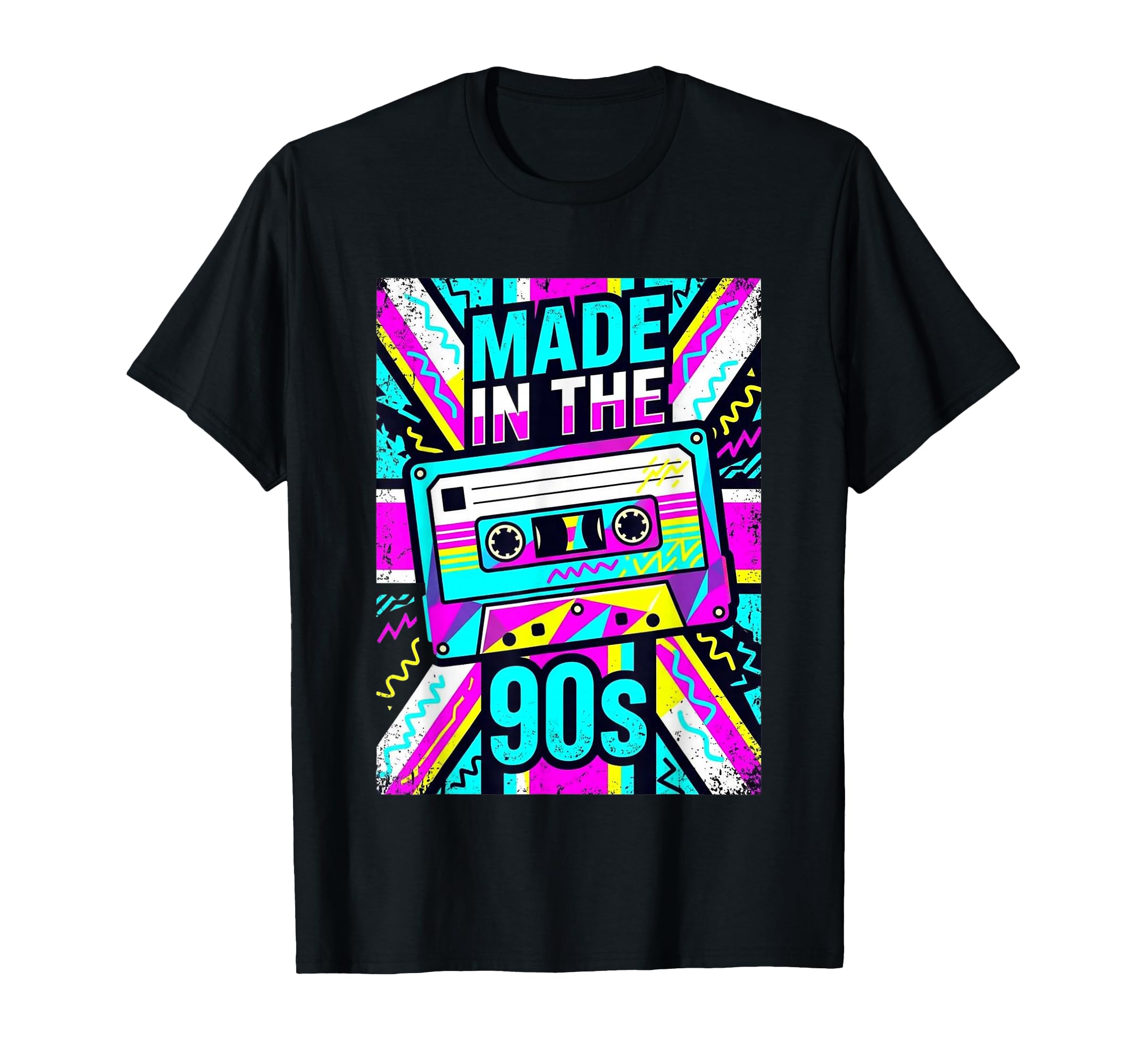 90S Cassette Tape Geometric Grunge Flag T-Shirt - Graphic Print Men Women - T-Shirt, Sweatshirt, Hoodie