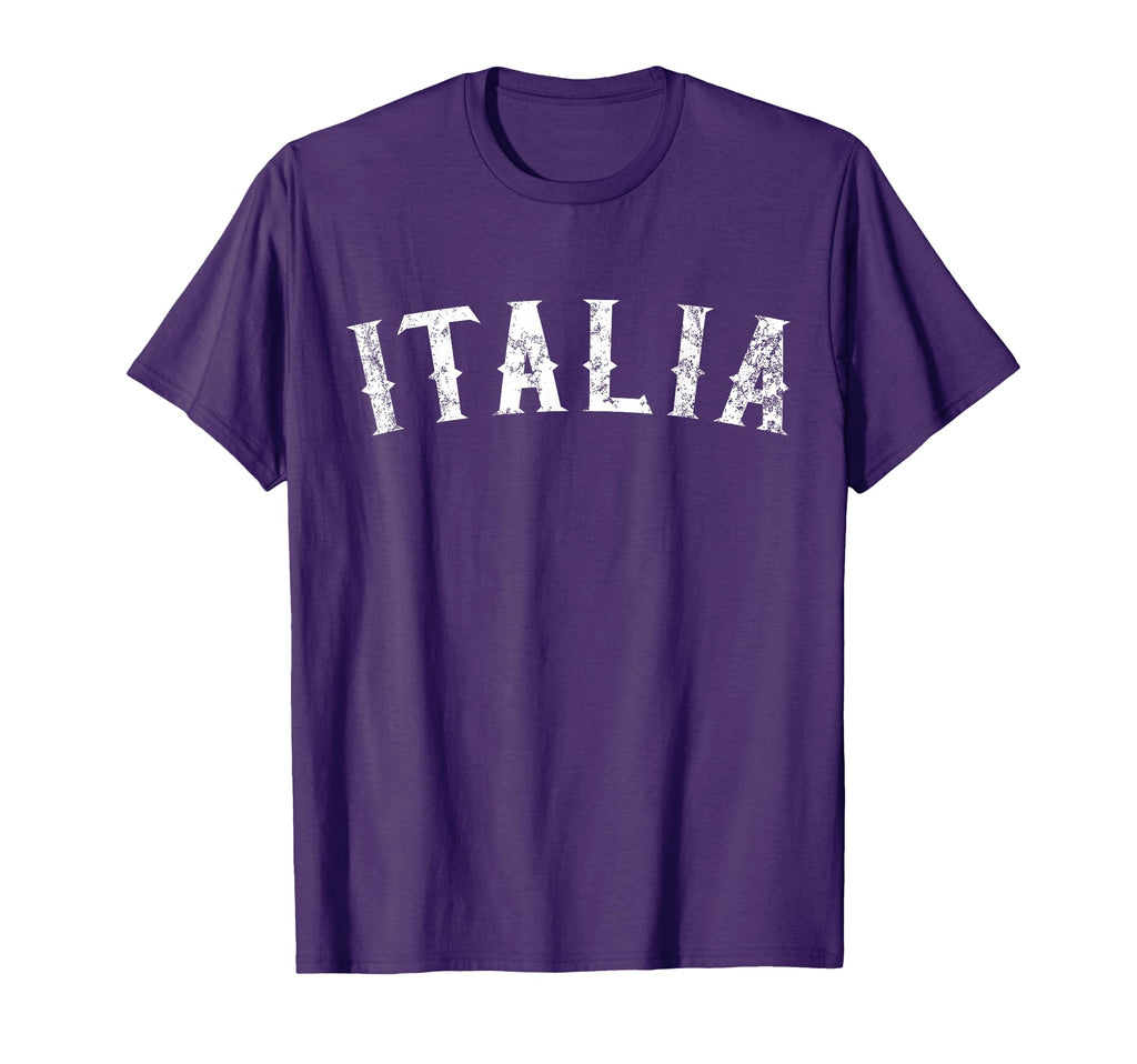Italia Distressed White Text Italy T-Shirt - Custom Art Print Men Women - T-Shirt, Sweatshirt, Hoodie