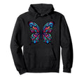 Vibrant Psychedelic Butterfly Color Hoodie - Streetwear Style for Adults - T-Shirt, Sweatshirt, Hoodie