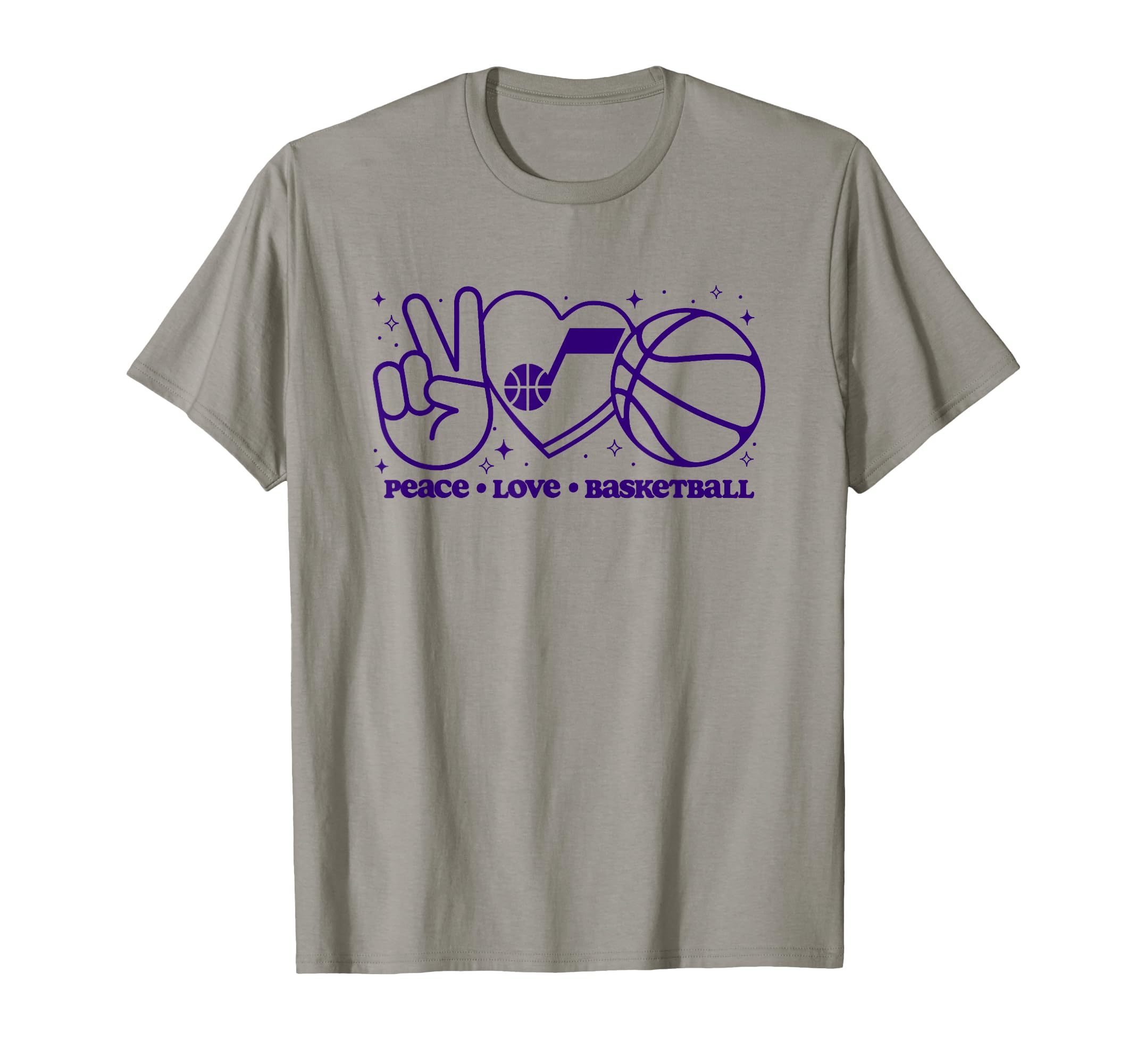 Nba Utah Jazz Peace Love Basketball T-Shirt - Graphic Print Unisex - T-Shirt, Sweatshirt, Hoodie