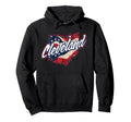 Cleveland Ohio Flag Overlay Distressed Hoodie - Casual Everyday Wear Unisex - T-Shirt, Sweatshirt, Hoodie