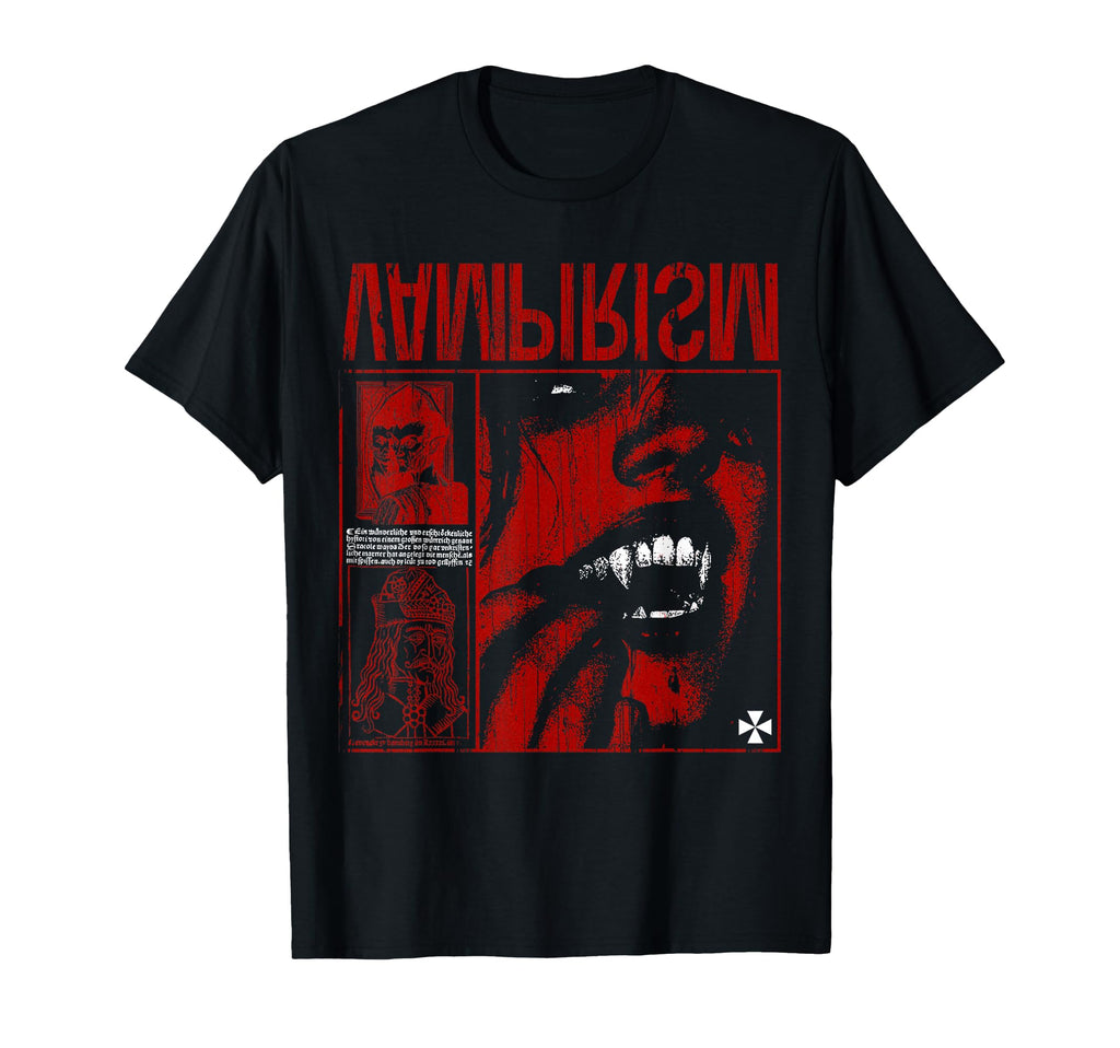 Dark Gothic Black And Red Vampire Emo T-Shirt - Minimalist Print Unisex - T-Shirt, Sweatshirt, Hoodie