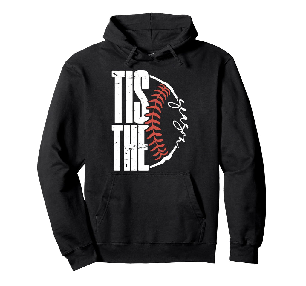 Tis Season Baseball Game Day Baseball Hoodie - Minimalist Print Men Women - T-Shirt, Sweatshirt, Hoodie