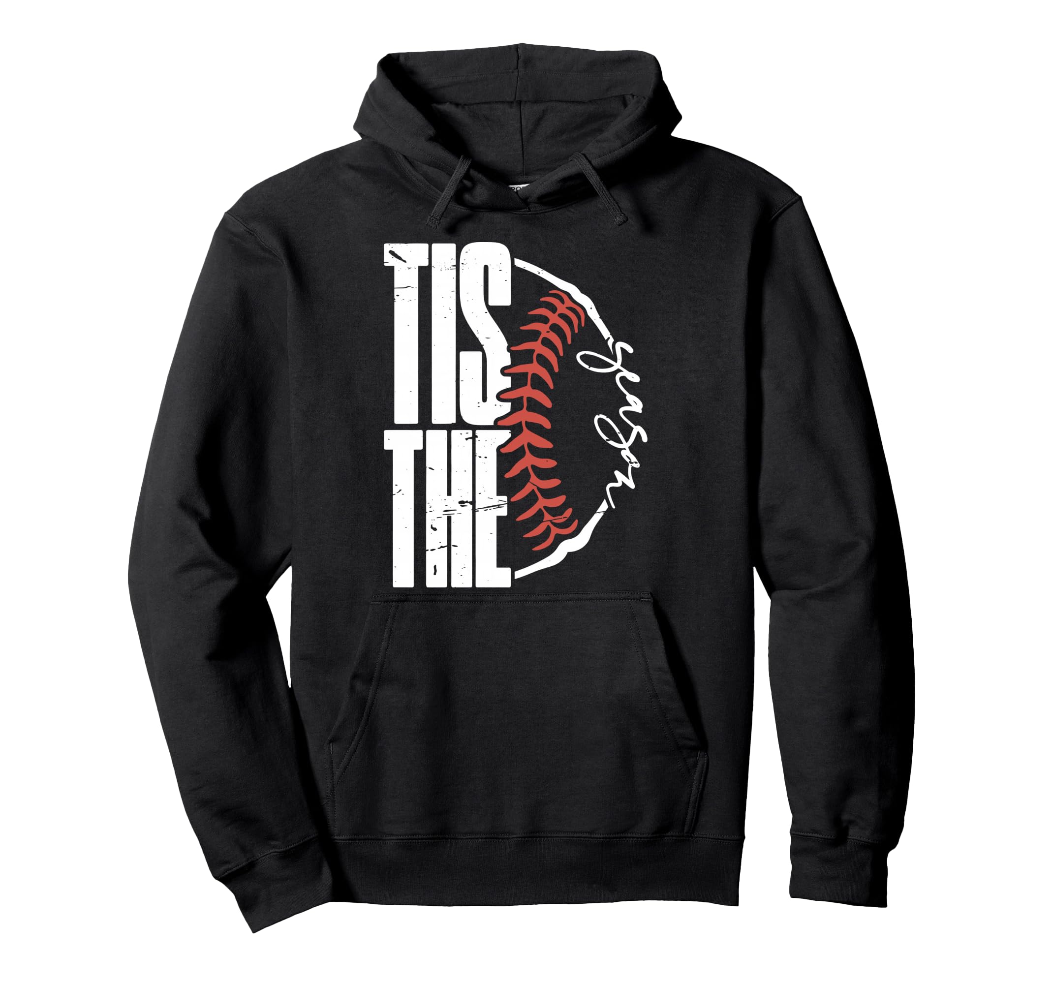 Tis Season Baseball Game Day Baseball Hoodie - Minimalist Print Men Women - T-Shirt, Sweatshirt, Hoodie