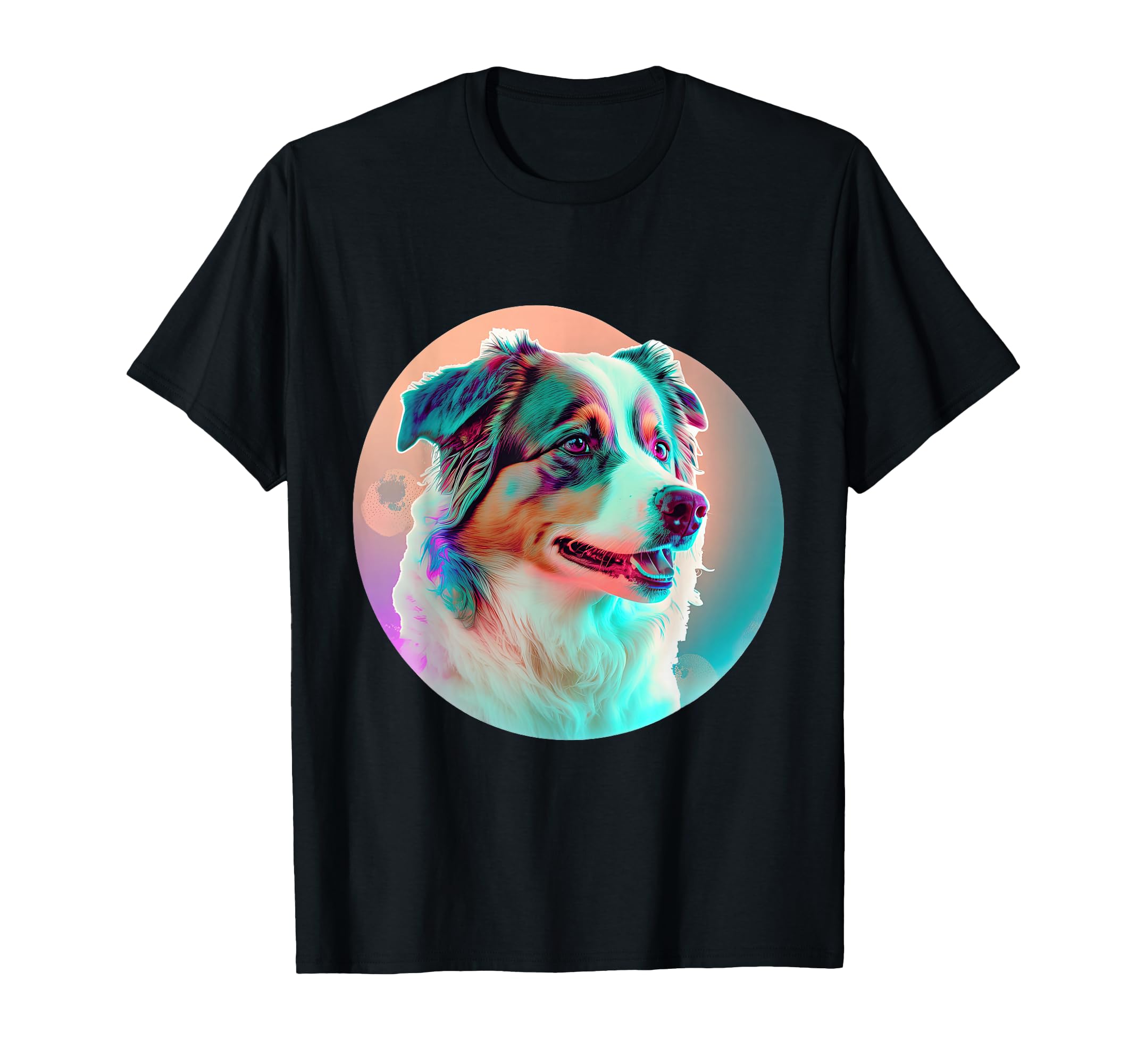 Australian Shepherd Vaporwave T-Shirt - Trendy Graphic for Adults - T-Shirt, Sweatshirt, Hoodie