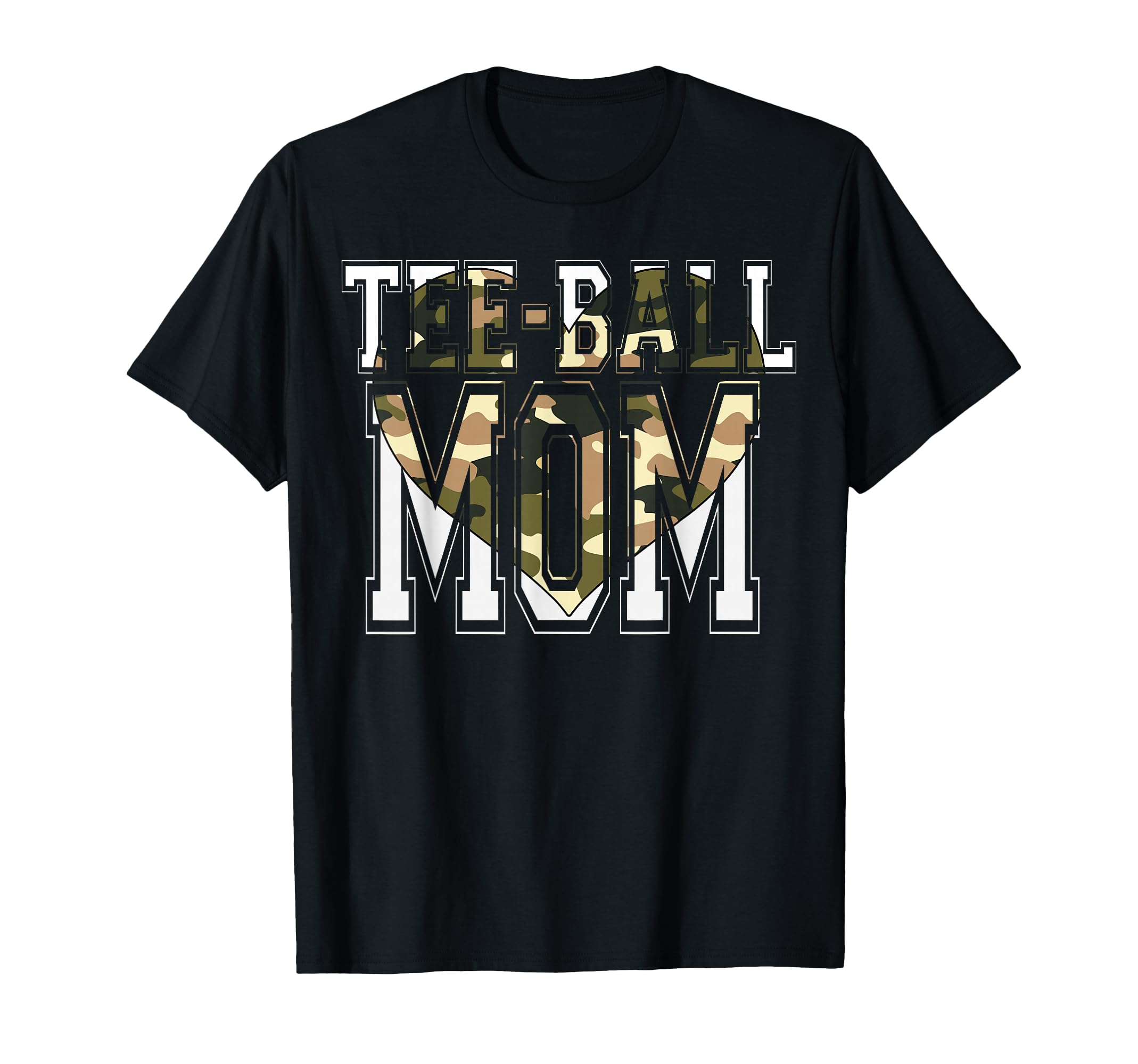 Ball Mom Camo Heart Mothers Day T-Shirt - Aesthetic Graphic for Adults - T-Shirt, Sweatshirt, Hoodie