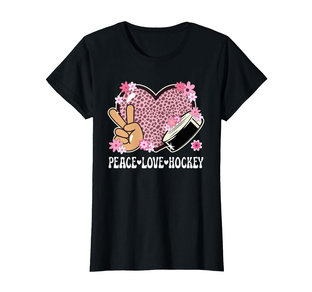 Peace Love Hockey Lover Outfit T-Shirt - Aesthetic Graphic for Adults - T-Shirt, Sweatshirt, Hoodie
