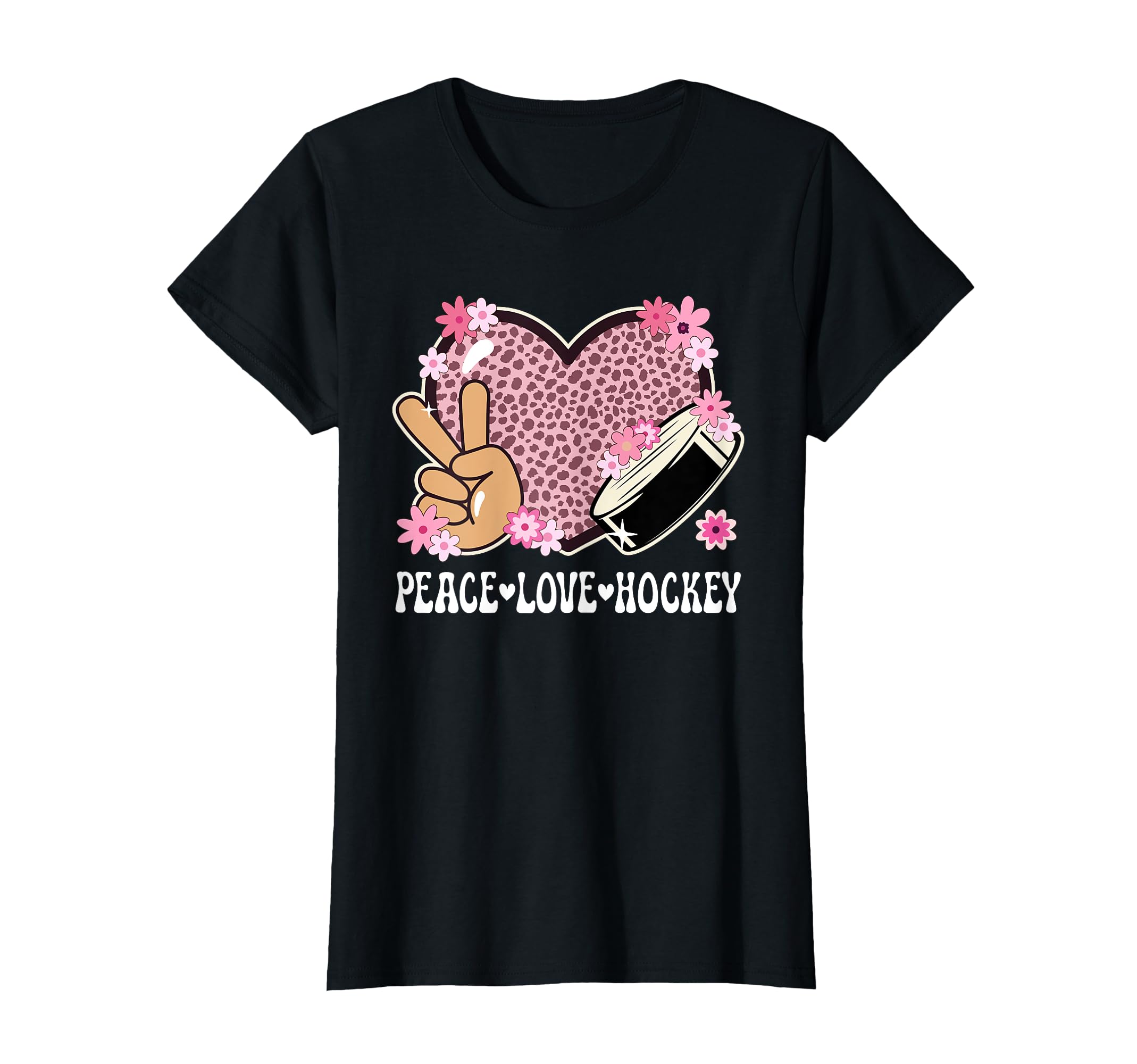 Peace Love Hockey Lover Outfit T-Shirt - Aesthetic Graphic for Adults - T-Shirt, Sweatshirt, Hoodie