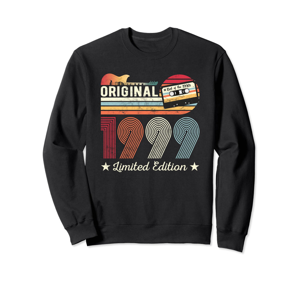 Original 1999 Birthday Guitar Sweatshirt - Minimalist Print for Adults - T-Shirt, Sweatshirt, Hoodie
