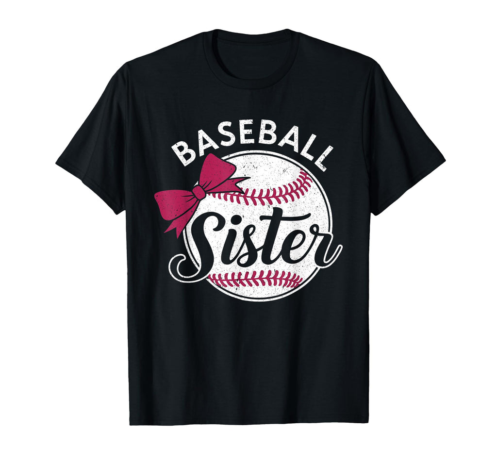 Baseball Sister Coquette Bow Biggest Fan T-Shirt - Trendy Graphic Unisex - T-Shirt, Sweatshirt, Hoodie