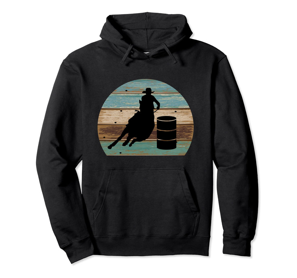 Barrel Racing Distressed Brown And Hoodie - Novelty Apparel Men Women - T-Shirt, Sweatshirt, Hoodie