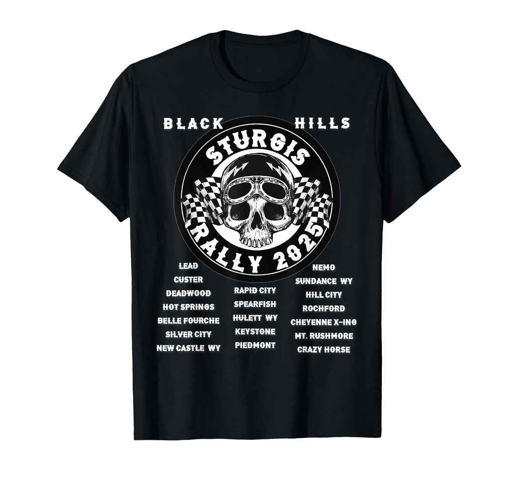 Sturgis 2025 Motorcycle Rally Black T-Shirt - Fun Novelty Design Men Women - T-Shirt, Sweatshirt, Hoodie