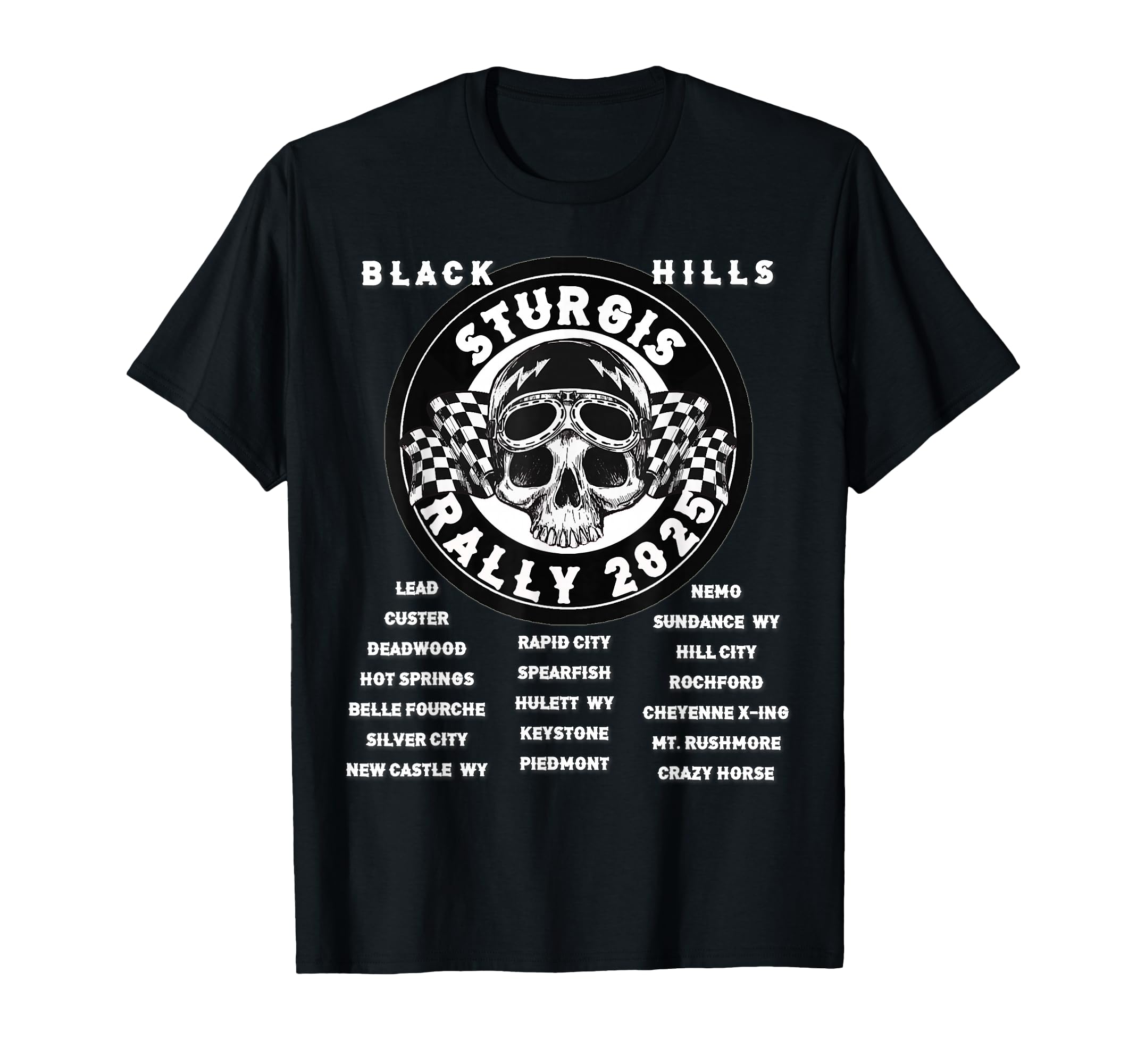 Sturgis 2025 Motorcycle Rally Black T-Shirt - Fun Novelty Design Men Women - T-Shirt, Sweatshirt, Hoodie