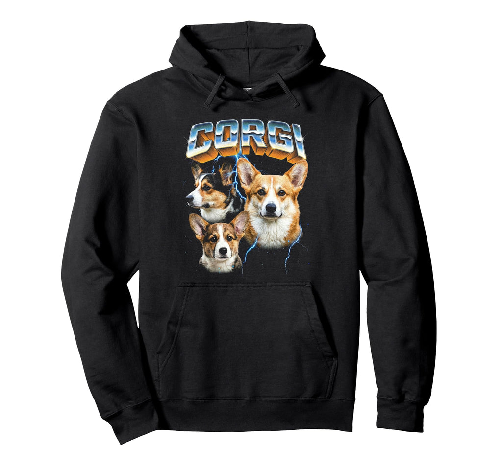 Corgi 80S Dog Lover Funny 90S Hoodie - Aesthetic Graphic Men Women - T-Shirt, Sweatshirt, Hoodie