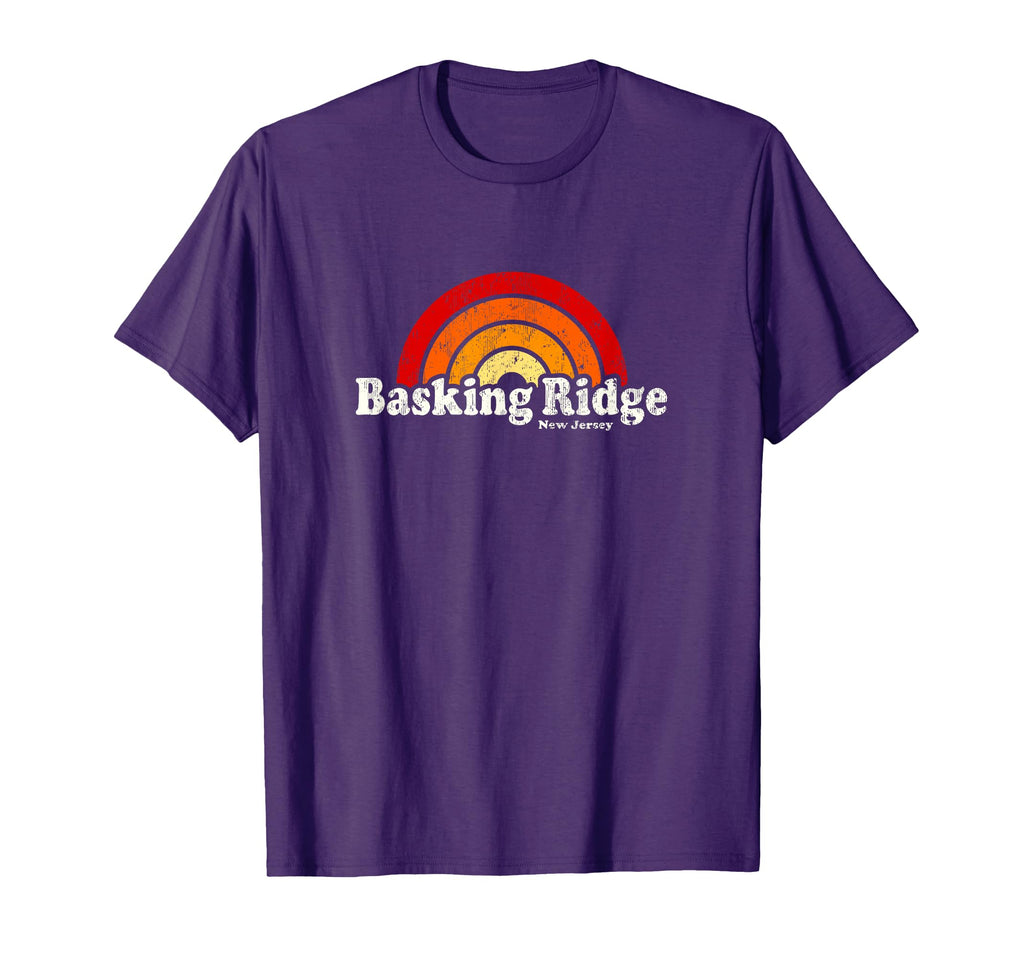 Basking Ridge New Jersey Nj 70S Rainbow T-Shirt - Graphic Print Unisex - T-Shirt, Sweatshirt, Hoodie