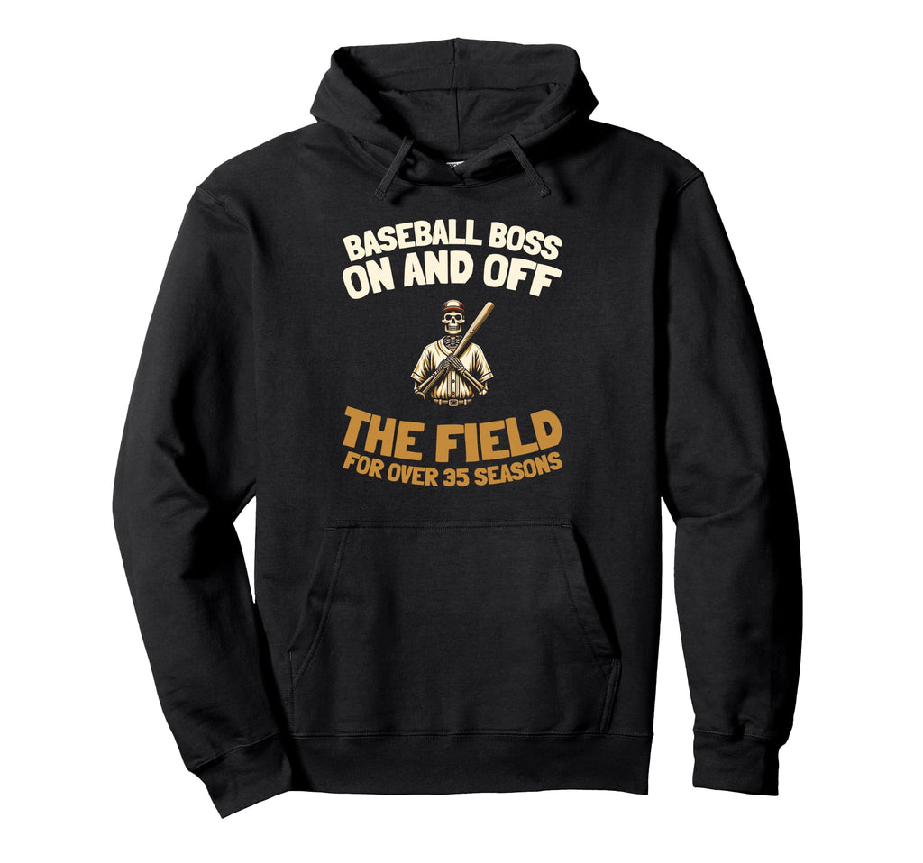 35 Years Old Baseball Baseballer Hoodie - Minimalist Print Men Women - T-Shirt, Sweatshirt, Hoodie
