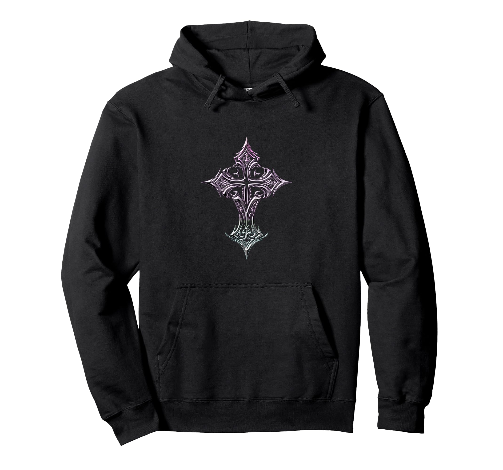 Emo Goth Cross Minimal Gothic Symbol Alt Hoodie - Unique Graphic Men Women - T-Shirt, Sweatshirt, Hoodie