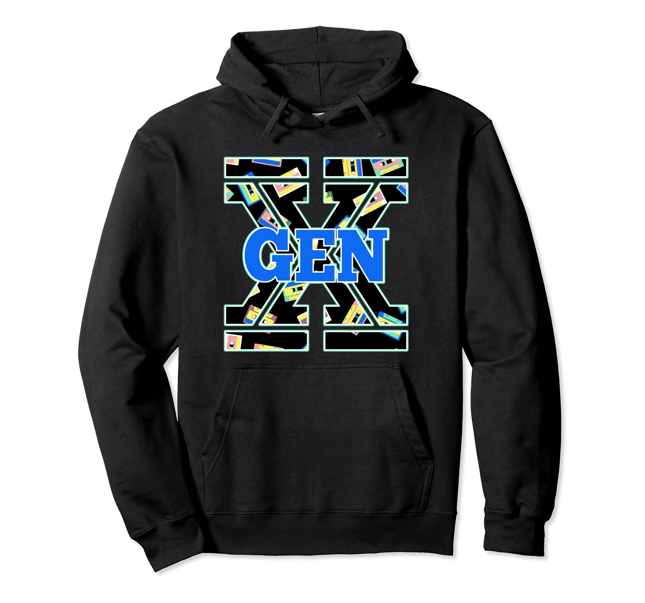Gen X 80S Music Cassette Tape Dad Hoodie - Minimalist Print for Adults - T-Shirt, Sweatshirt, Hoodie