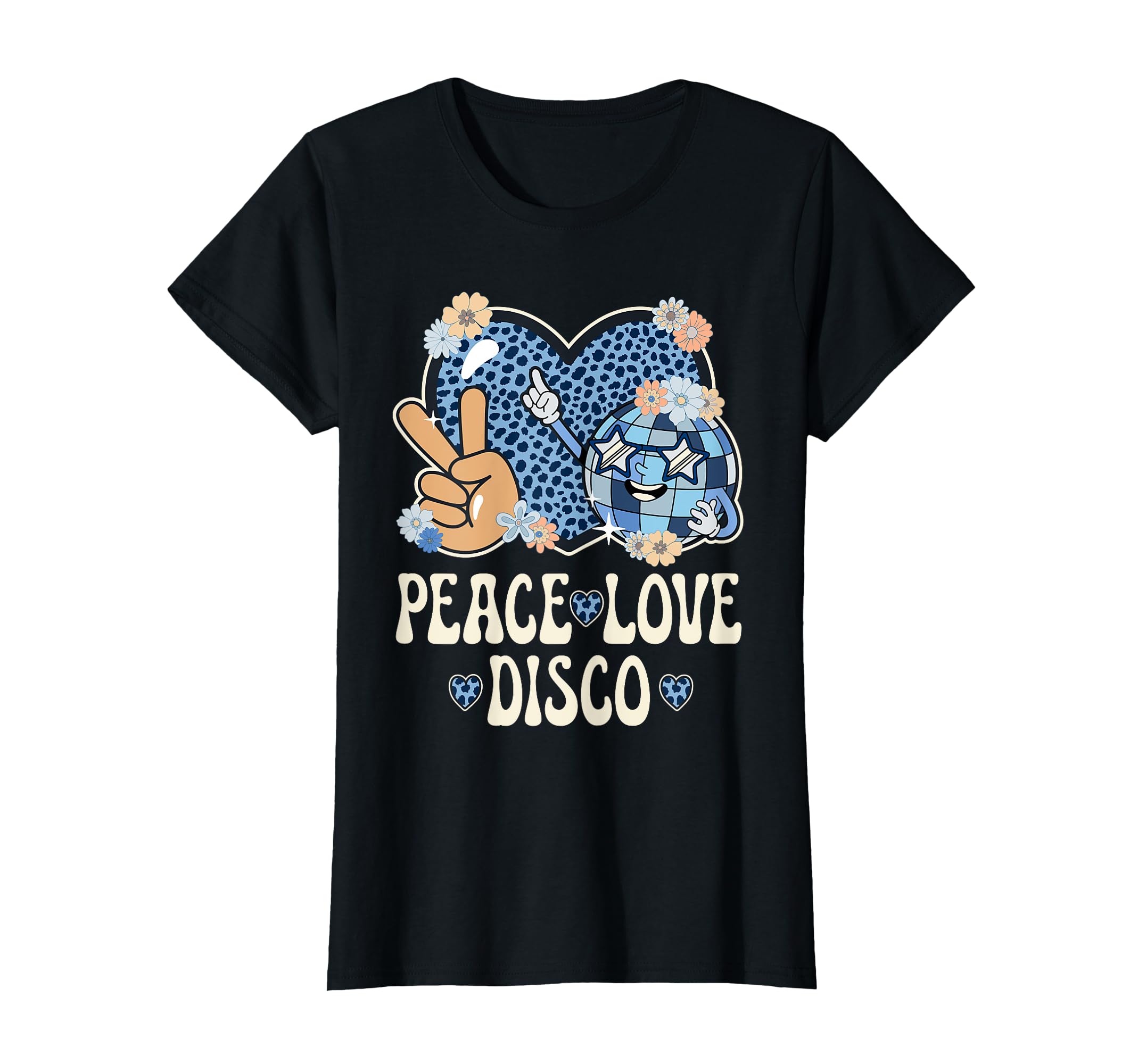 Peace Love Disco Outfit Cheetah 70S T-Shirt - Streetwear Style for Adults - T-Shirt, Sweatshirt, Hoodie