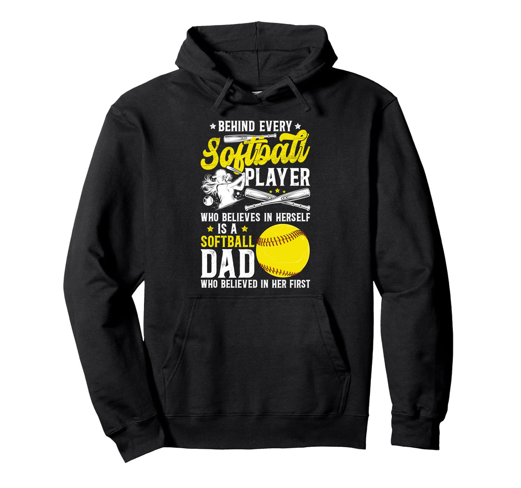 Softball Dad Proud Softball Father Hoodie - Minimalist Print for Adults - T-Shirt, Sweatshirt, Hoodie