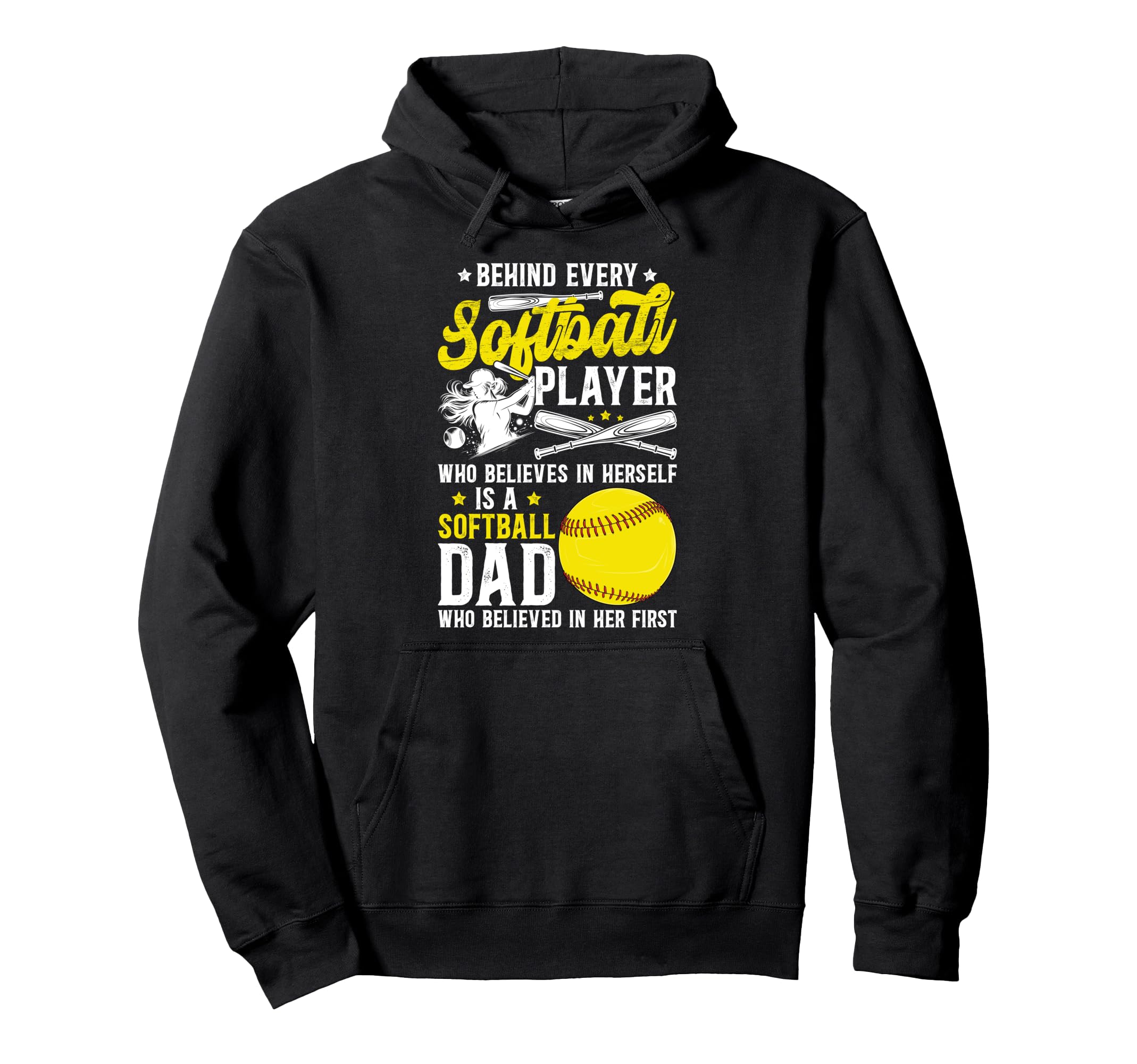 Softball Dad Proud Softball Father Hoodie - Minimalist Print for Adults - T-Shirt, Sweatshirt, Hoodie
