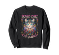 Boho Chic Cat Quirks Bohemian Cat Sweatshirt - Unique Graphic for Adults - T-Shirt, Sweatshirt, Hoodie