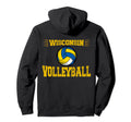 Wisconsin Volleyball Distressed Hoodie - Trendy Graphic for Adults - T-Shirt, Sweatshirt, Hoodie
