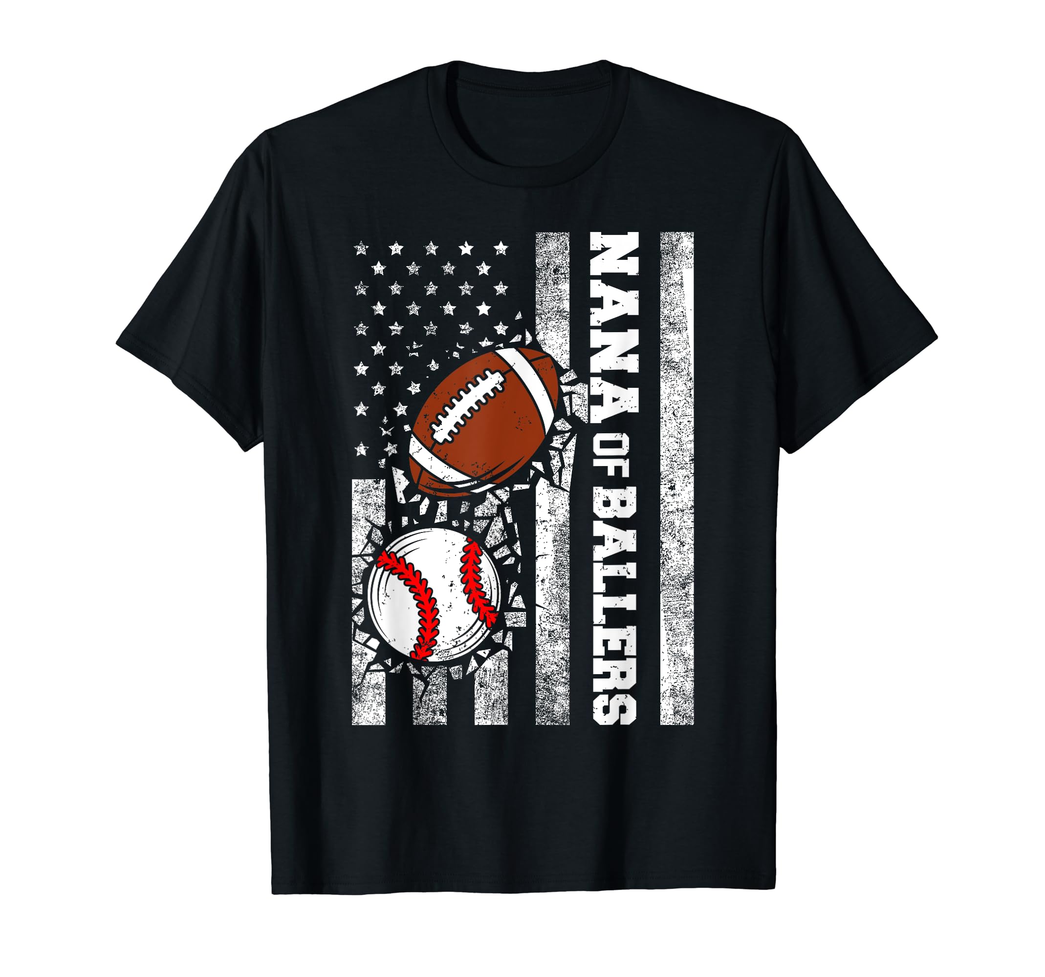 Nana Ballers Funny Usa Flag Football T-Shirt - Trendy Graphic Men Women - T-Shirt, Sweatshirt, Hoodie