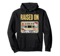 Raised Old School Hip Hop Cassette Hoodie - Graphic Print Men Women - T-Shirt, Sweatshirt, Hoodie