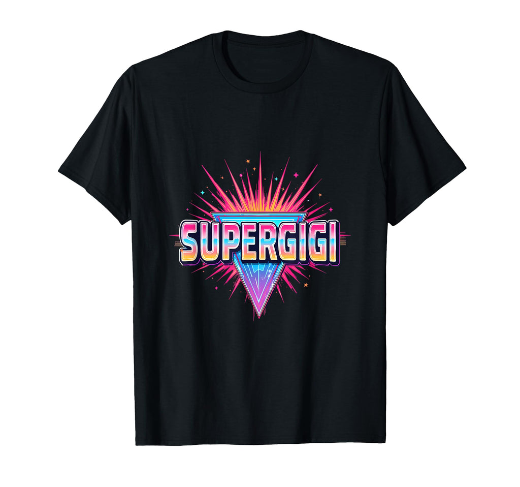 Super Gigi Neon Synthwave T-Shirt - Casual Everyday Wear for Adults - T-Shirt, Sweatshirt, Hoodie
