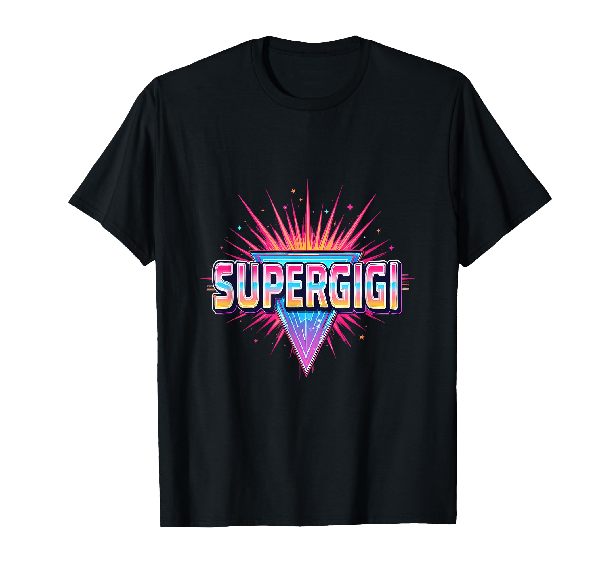 Super Gigi Neon Synthwave T-Shirt - Casual Everyday Wear for Adults - T-Shirt, Sweatshirt, Hoodie