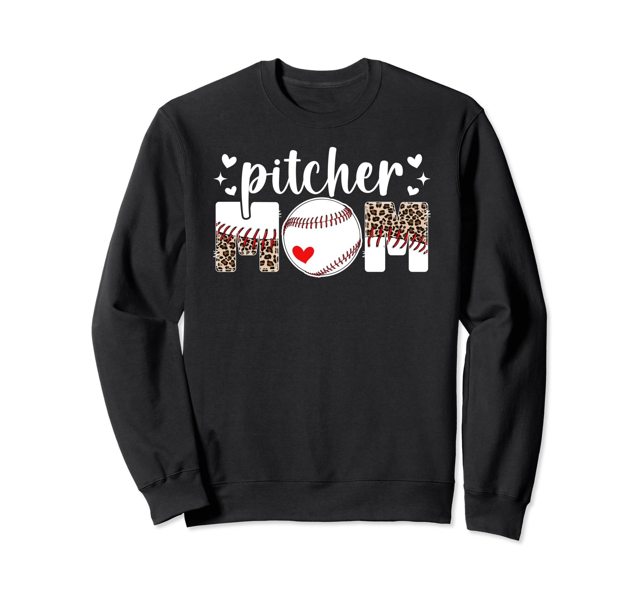 Baseball Pitcher Mom Leopard Mom Sweatshirt - Graphic Print Unisex - T-Shirt, Sweatshirt, Hoodie
