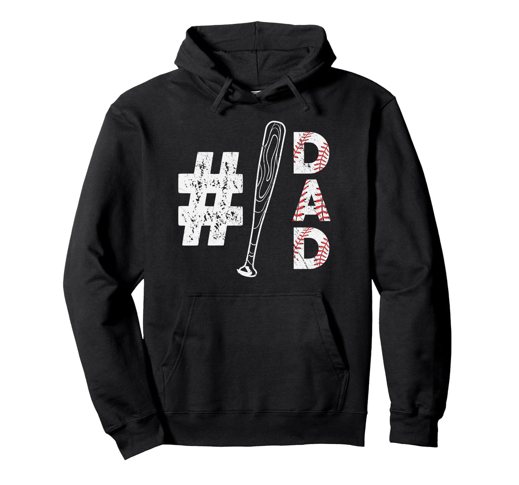 Number One Baseball Dad Fathers Day Hoodie - Minimalist Print Men Women - T-Shirt, Sweatshirt, Hoodie