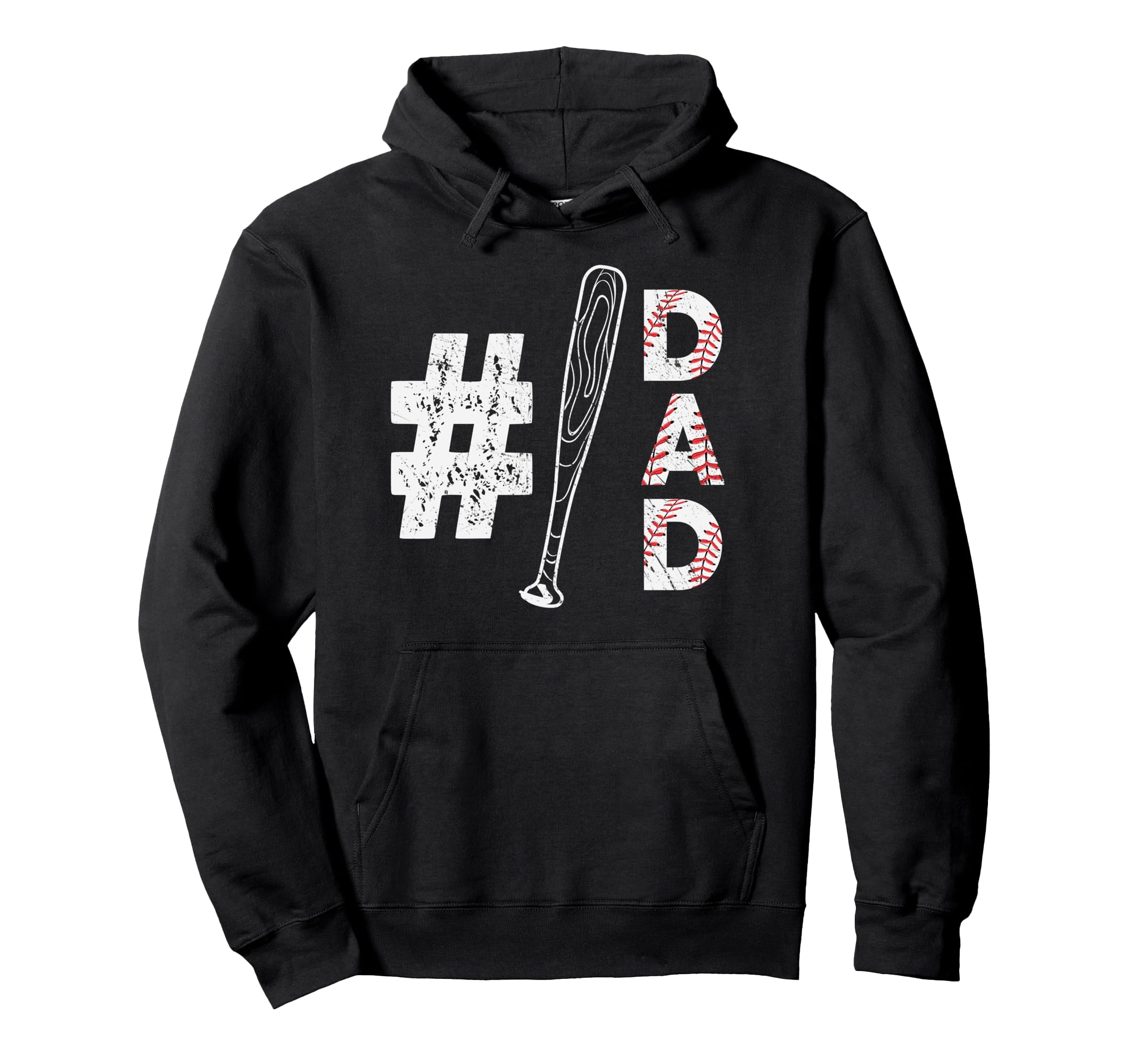 Number One Baseball Dad Fathers Day Hoodie - Minimalist Print Men Women - T-Shirt, Sweatshirt, Hoodie