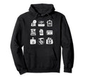 Camera Illustrated Collage Hoodie - Casual Everyday Wear Men Women - T-Shirt, Sweatshirt, Hoodie