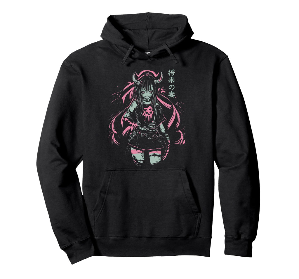Anime Horror Aesthetic Vaporwave Waifu Hoodie - Novelty Apparel Men Women - T-Shirt, Sweatshirt, Hoodie