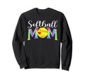 Tie Dye Softball Mom Ball Baseball Sweatshirt - Novelty Apparel for Adults - T-Shirt, Sweatshirt, Hoodie