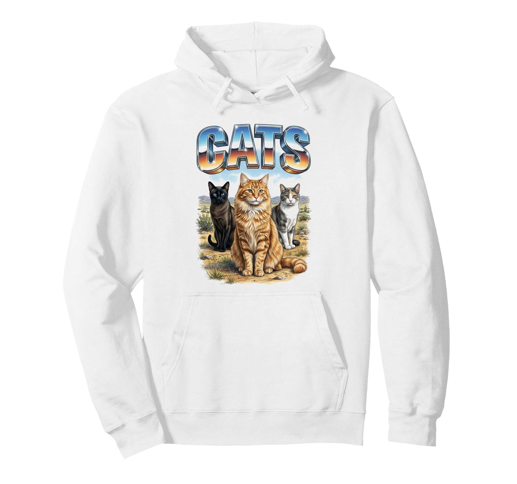 Cats Cat 70S 90S Cats Animal Lover Cat Owner Hoodie - Trendy Graphic Unisex - T-Shirt, Sweatshirt, Hoodie