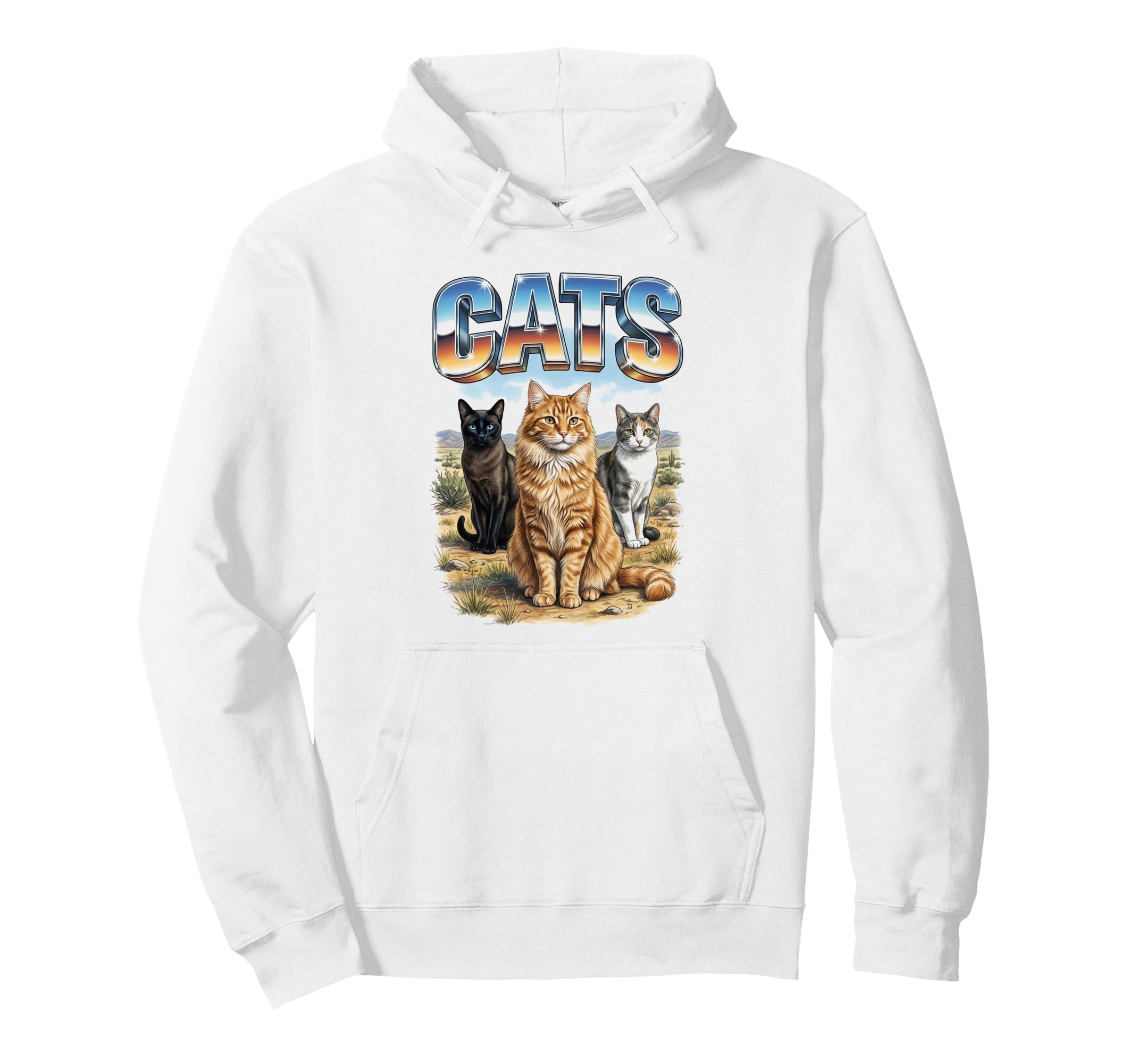 Cats Cat 70S 90S Cats Animal Lover Cat Owner Hoodie - Trendy Graphic Unisex - T-Shirt, Sweatshirt, Hoodie