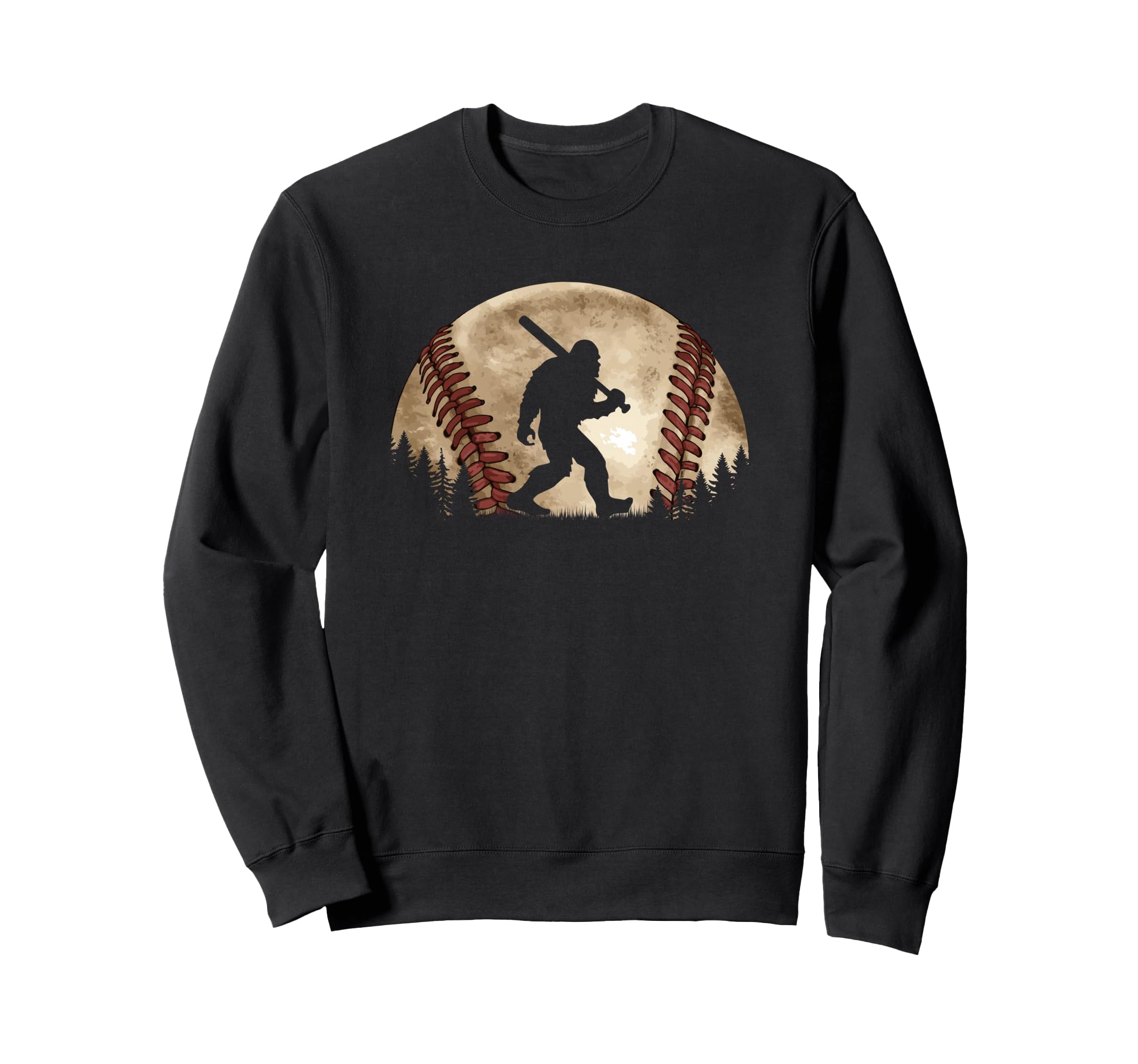 Funny Bigfoot Baseball Sasquatch Sweatshirt - Fun Novelty Design for Adults - T-Shirt, Sweatshirt, Hoodie